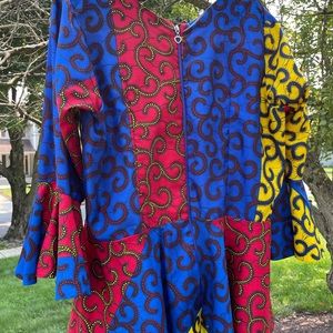 African- inspired peplum blouse